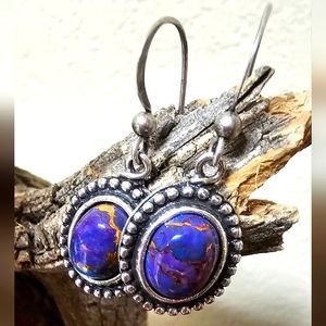 NWT  Wheeler Mohave Turquoise earrings with a Sterling Silver finish Made in USA